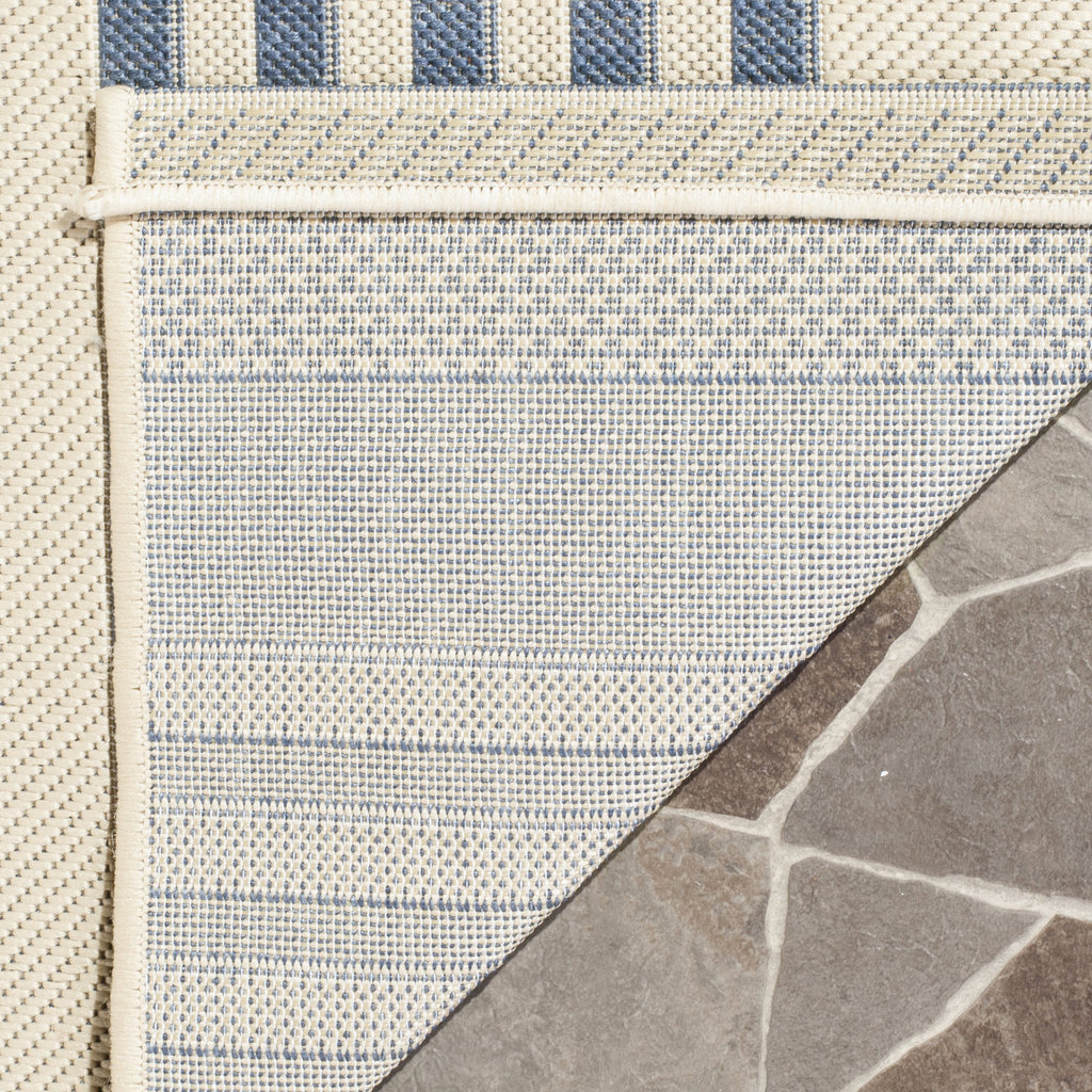 Safavieh Courtyard Collection 2' X 3'7'' Beige/Blue Cy6062 Stripe Indoor/ Outside Waterproof Easy Cleansingpatio Backyard Mudroo
