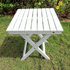 International Caravan Royal Tahiti Acacia 16-inch Round Folding Side Table - Antique White