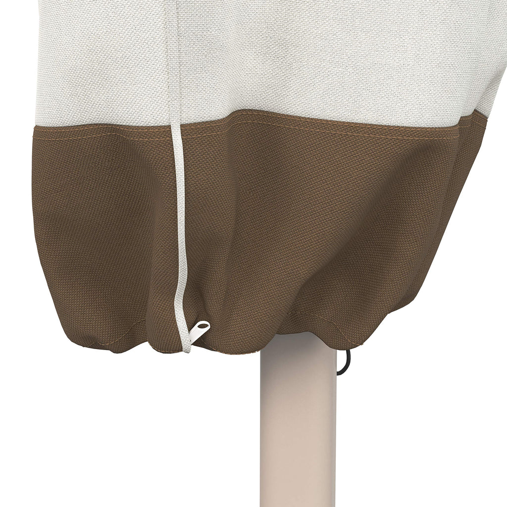 Amazon Basics Outdoor Patio Umbrella Cover, Beige/White, 7' X 23' X 76'