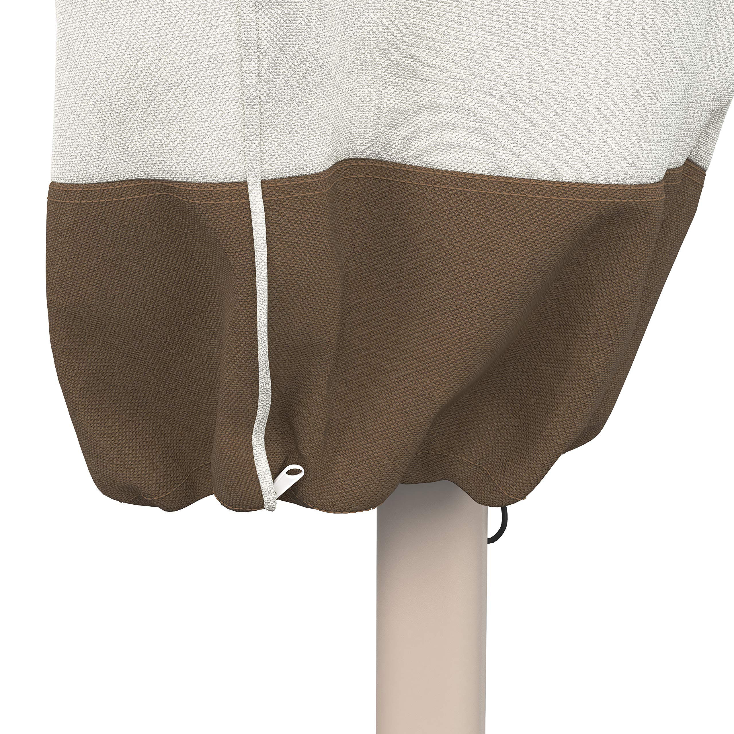 Amazon Basics Outdoor Patio Umbrella Cover, Beige/White, 7' X 23' X 76'