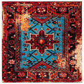 SAFAVIEH Vintage Hamadan Collection 10 Square Red/Light Blue VTH211Q Oriental Traditional Persian Non-Shedding Living Room Bedr