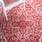 Safavieh Brentwood Collection Accent Rug - 2' X 4', Red & Ivory, Medallion Distressed Design, Non-Shedding & Easy Care, Ideal Fo