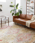Loloi Skye Collection, SKY-04, Gold / Blush, 2-6 x 7-6, .13 Thick, Runner Rug, Soft, Durable, Vintage Inspired, Distressed, Lo