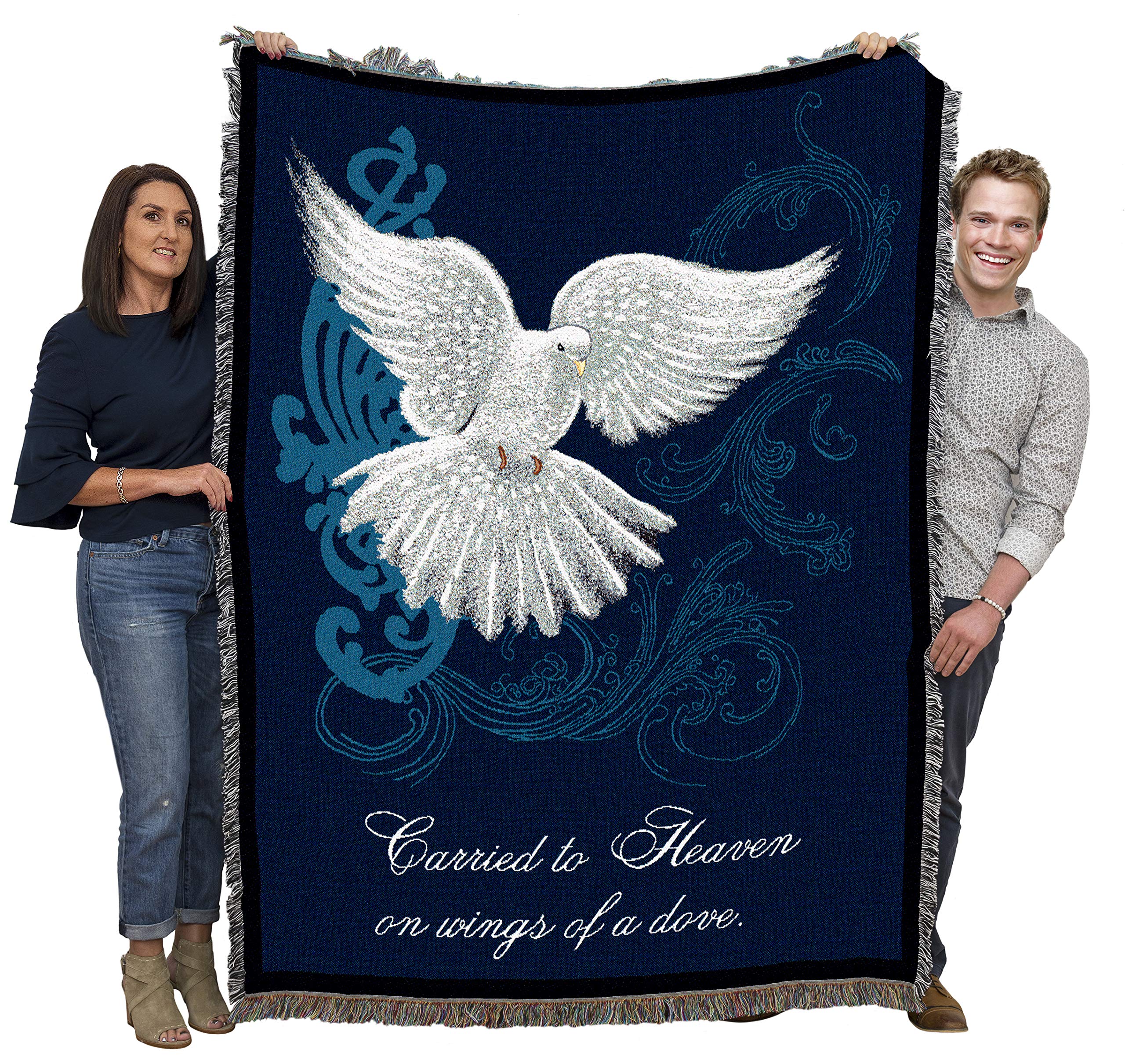 Pure Country Weavers Carried To Heaven On Wings Of A Dove Blanket By Sherri Buck Baldwin - Sympathy Bereavement Gift Tapestry Th