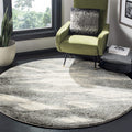 SAFAVIEH Retro Collection 4 Round Grey/Ivory RET2891 Modern Abstract Non-Shedding Dining Room Entryway Foyer Living Room Bedroo