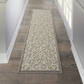Nourison Aloha Indoor/Outdoor Natural 2'3' X 8' Area Rug, Transitional, French Country, Easy Cleaning, Non Shedding, Bed Room,