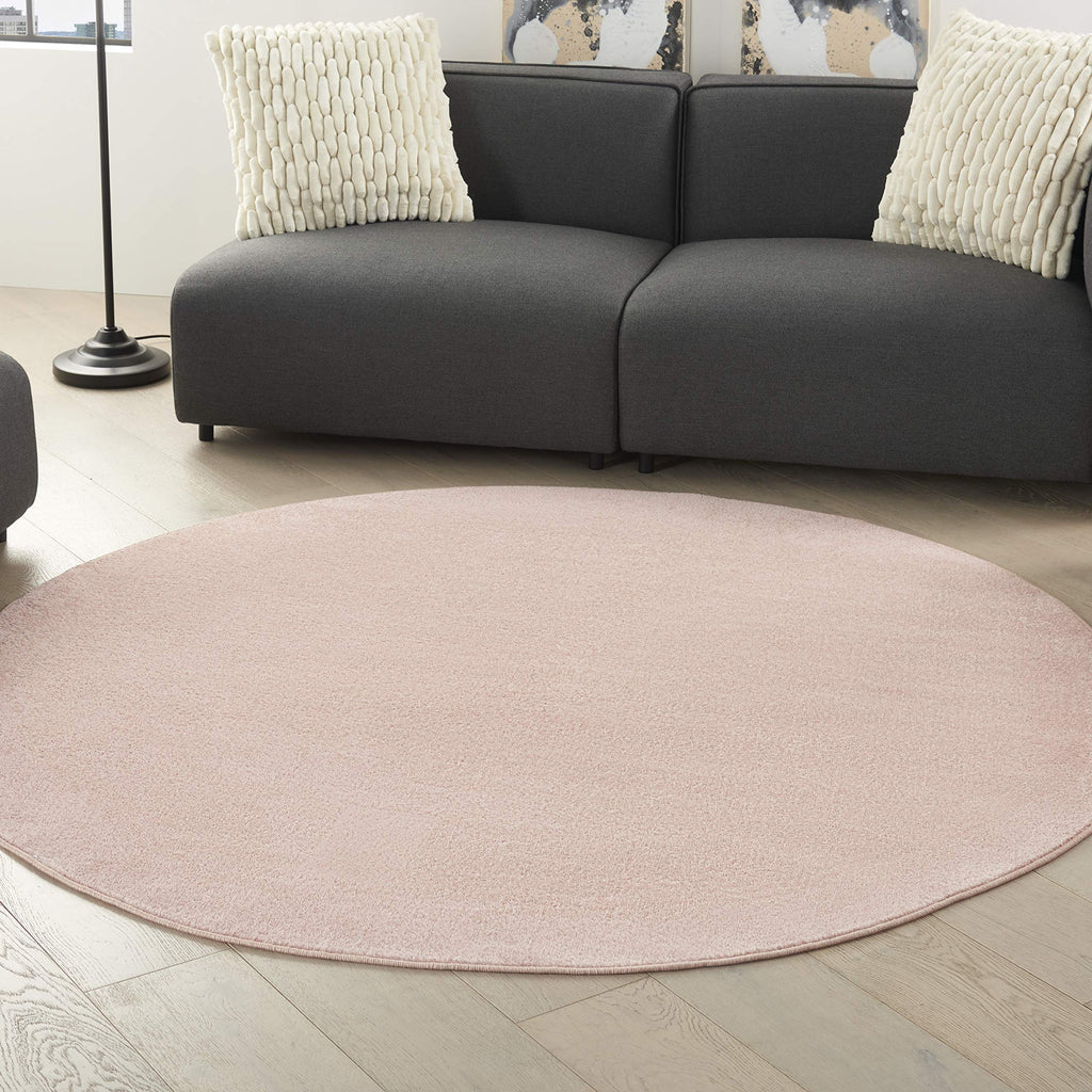 Nourison Essentials Indoor/Outdoor Pink 6' X Round Area -Rug, Easy -Cleaning, Non Shedding, Bed Room, Living Room, Dining Room, Backyard, Deck, Patio (6 Round)