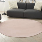 Nourison Essentials Indoor/Outdoor Pink 6' X Round Area -Rug, Easy -Cleaning, Non Shedding, Bed Room, Living Room, Dining Room, Backyard, Deck, Patio (6 Round)