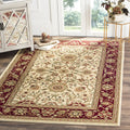 SAFAVIEH Lyndhurst Collection Area Rug - 53 Square, Ivory & Red, Traditional Oriental Design, Non-Shedding & Easy Care, Ideal f