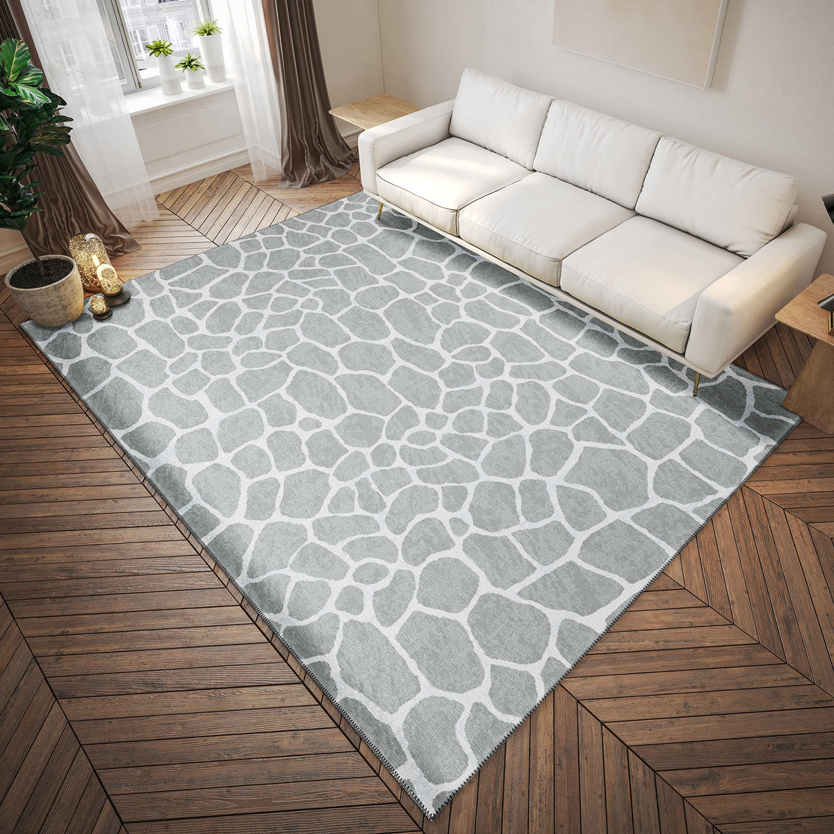 Addison Rugs Safari Asf34 Grey Washable 10' X 14' Indoor Outdoor Area Rug, Easy Clean, Machine Washable, Non Shedding, Bedroom, Entry, Living Room, Dining Room, Kitchen, Patio Rug