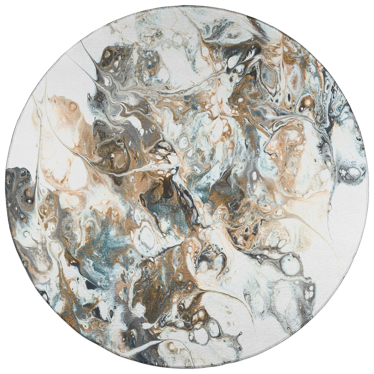 Addison Rugs Karina Akc41 Smoke 8' X 8' Indoor Outdoor Round Rug, Easy Clean, Machine Washable, Non Shedding, Bedroom, Entry, Living Room, Dining Room, Kitchen, Patio Rug