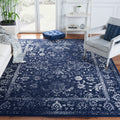 SAFAVIEH Adirondack Collection Area Rug - 26 x 22, Navy & Ivory, Oriental Distressed Design, Non-Shedding & Easy Care, Ideal f