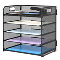 Supeasy 5 Trays Paper Organizer Letter Tray With Handle-Mesh Desk File Organizer, Paper Sorter Desk Organizer For Office, Home O