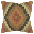 Rizzy Home | T05804 | Poly Fill Decorative Pillow | 18"x18" Orange/Yellow/Red Medallion