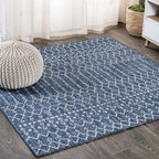 Jonathan Y Smb108B-5Sq Ourika Moroccan Geometric Textured Weave Indoor Outdoor Area Rug, Bohemian, Rustic, Scandinavian Easy Cle