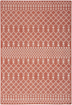 Nourison Positano Indoor/Outdoor Terracotta 5' X 7' Area Rug, Easy- Cleaning, Non Shedding, Bed Room, Living Room, Dining Room, Deck, Backyard, Patio (5X7)