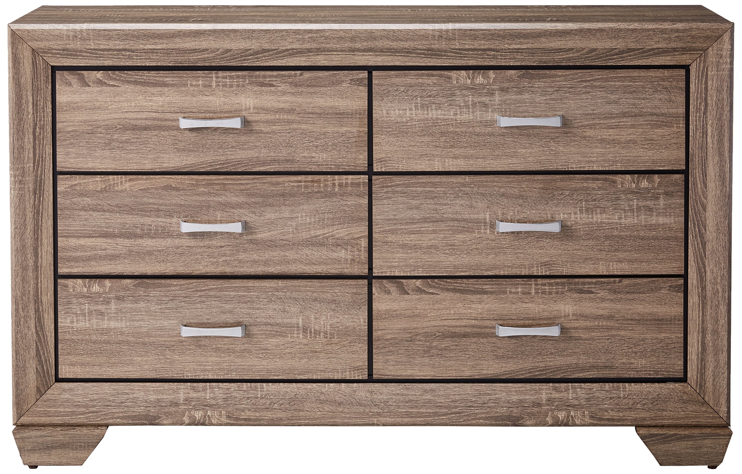 Coaster Home Furnishings Kauffman 6-Drawer Dresser, Washed Taupe
