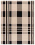 SAFAVIEH Courtyard Collection 8 x 11 Black/Bone CY6201 Plaid Indoor/ Outdoor Waterproof Easy-Cleaning Patio Backyard Mudroom A