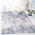 SAFAVIEH Brentwood Collection 3 x 5 Navy / Red BNT822N Modern Abstract Non-Shedding Living Room Bedroom Accent Rug