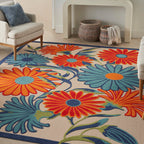 Nourison Aloha Indoor/Outdoor Multicolor 3'6' X 5'6' Area Rug, Easy Cleaning, Non Shedding, Bed Room, Living Room, Dining Room, Kitchen (4X6)