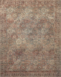 Loloi Amber Lewis x Billie Collection, Aqua & Rust 2-6 x 7-6 Area Rug - Antique & Distressed Accent Rugs for Living Room, Bedr