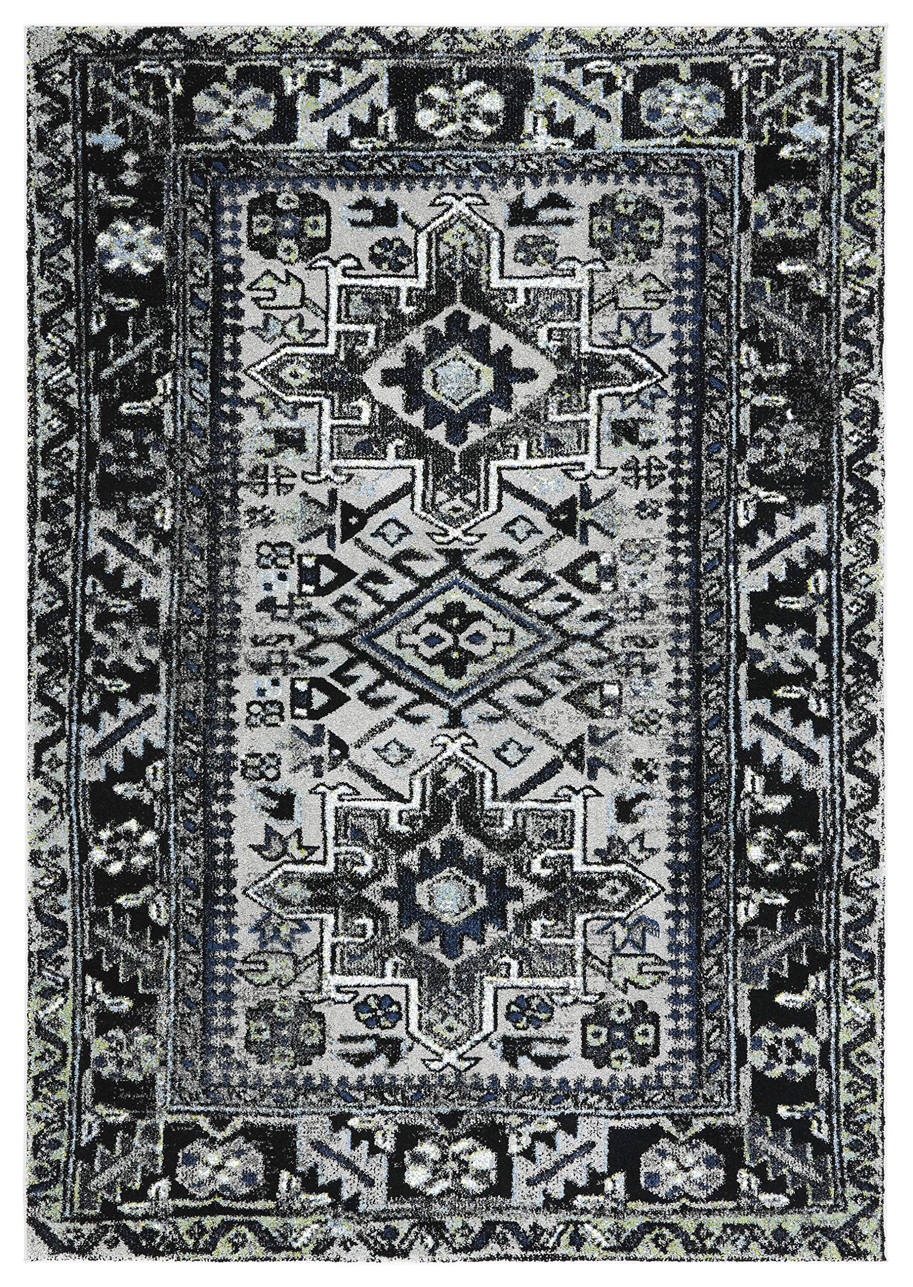 SAFAVIEH Vintage Hamadan Collection Accent Rug - 23 x 4, Light Grey & Dark Grey, Design, Non-Shedding & Easy Care, Ideal for H