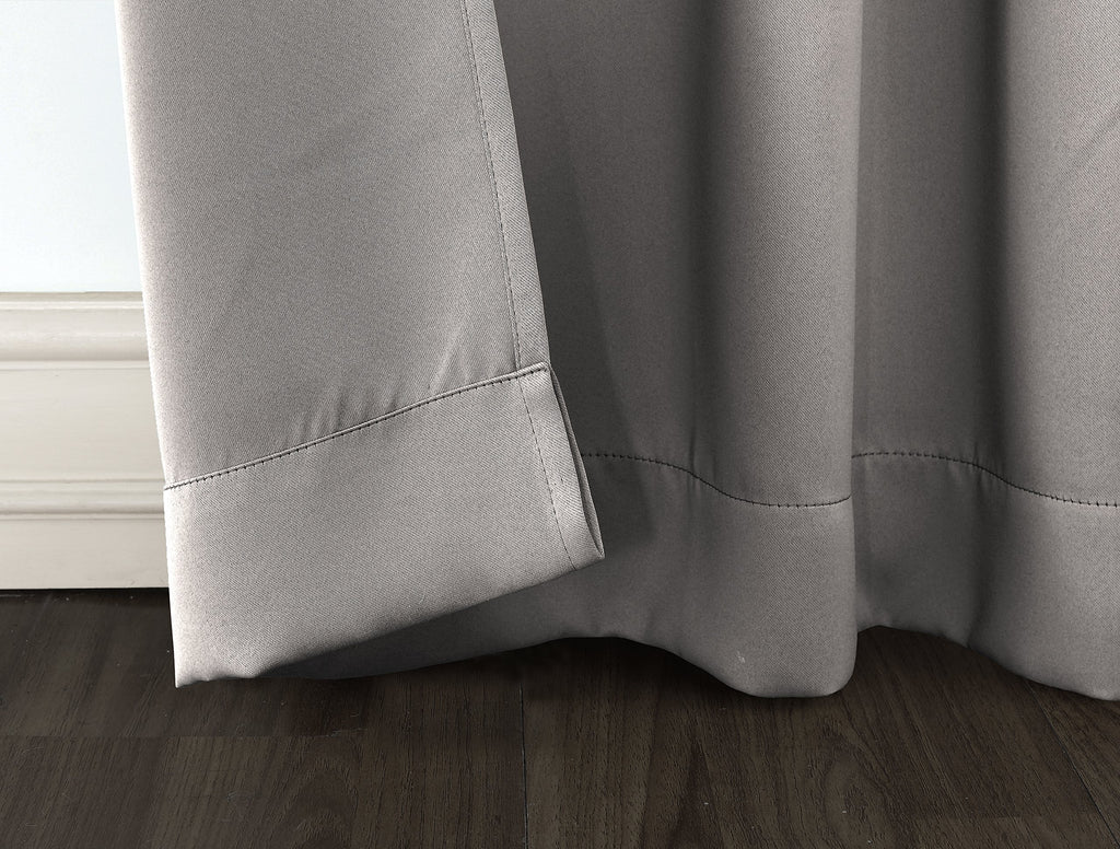 Sun Zero Easton Energy Saving Blackout Rod Pocket Curtain Panel, 40' X 84', Gray