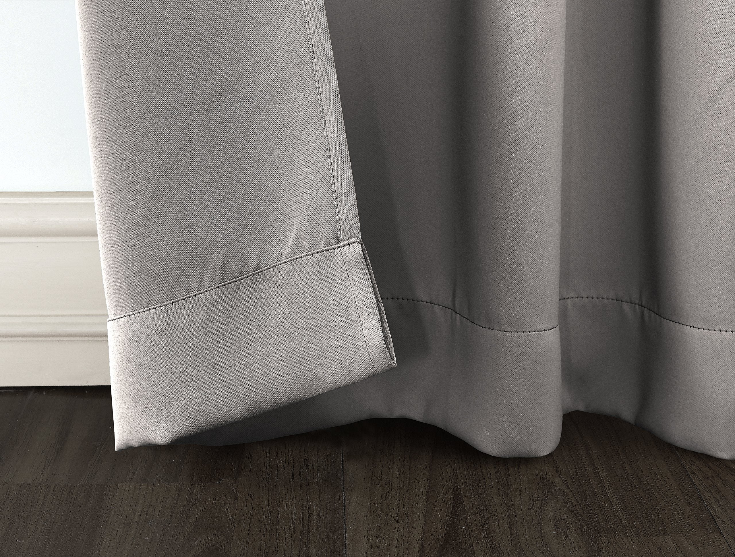 Sun Zero Easton Energy Saving Blackout Rod Pocket Curtain Panel, 40' X 63', Gray
