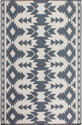 Fab Habitat Outdoor Rug - Waterproof, Fade Resistant, Crease-Free - Premium Recycled Plastic - Southwestern Aztec Neutral - Larg