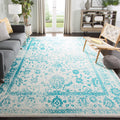 SAFAVIEH Adirondack Collection Area Rug - 6 x 9, Ivory & Teal, Oriental Distressed Design, Non-Shedding & Easy Care, Ideal for