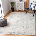 SAFAVIEH Tulum Collection Area Rug - 9 x 12, Ivory & Turquoise, Moroccan Boho Tribal Design, Non-Shedding & Easy Care, Ideal f