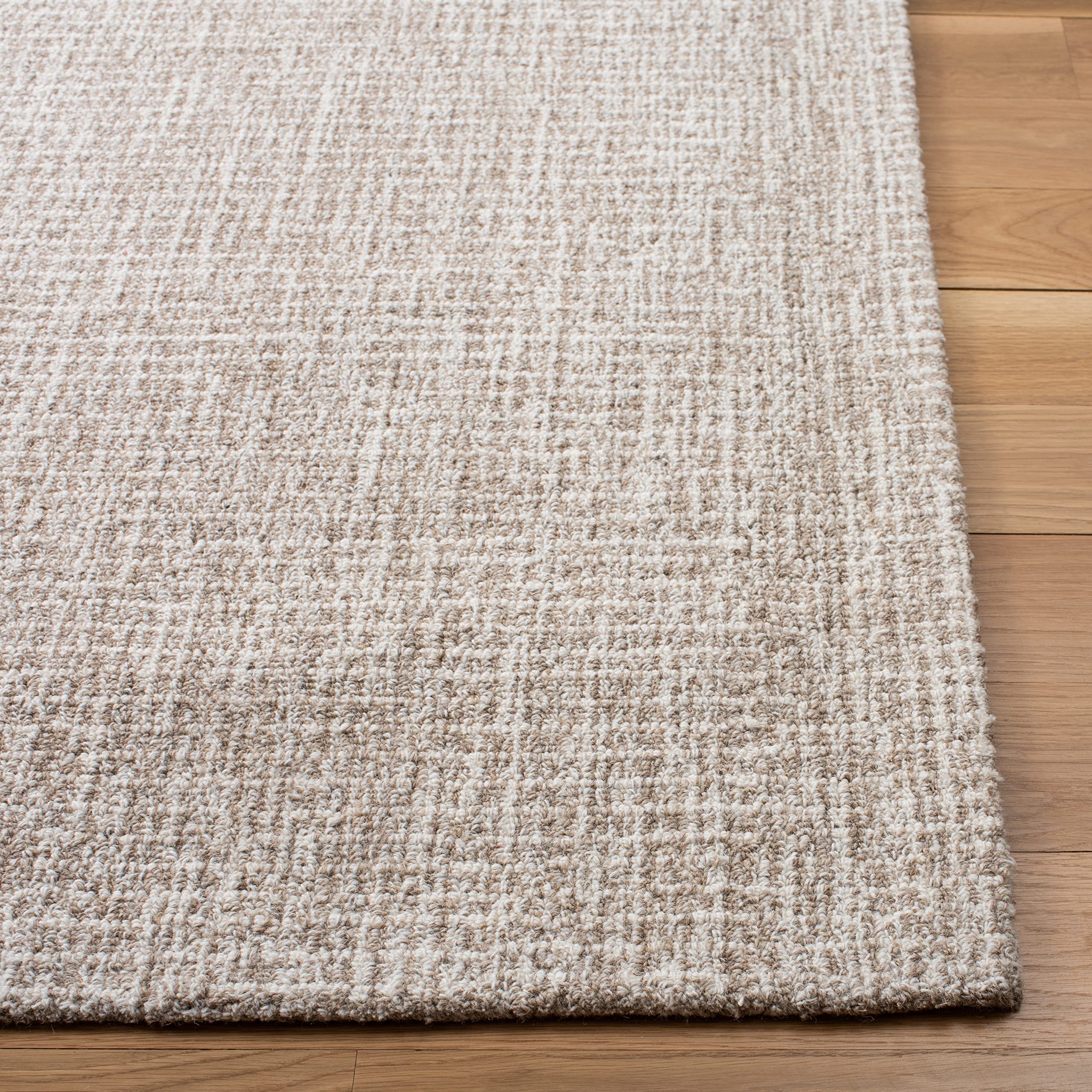Safavieh Abstract Collection 6' Square Ivory/Grey Abt468G Handmade Premium Wool Living Room Dining Bedroom Area Rug