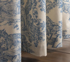 Maison D' Hermine 100% Cotton Curtain - 50''X124'' Blue (White Background) Decorative Curtain - Aesthetic Curtains For Farmhouse