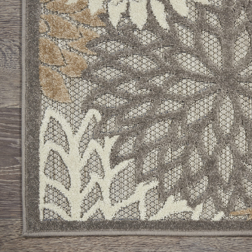 Nourison Aloha Indoor/Outdoor Area Rug 2'3' X 8', Natural, Runner Tropical Botanical Easy-Cleaning Non Shedding Bed Room Living Room Dining Room Deck Backyard Patio