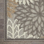 Nourison Aloha Indoor/Outdoor Area Rug 2'3' X 8', Natural, Runner Tropical Botanical Easy-Cleaning Non Shedding Bed Room Living Room Dining Room Deck Backyard Patio