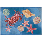 Liora Manne Esencia Machine Washable Non-Slip Low Profile Indoor/Outdoor Mat-Transitional, Coastal, Seashell, Whimsical, Shell We Dance Aqua 2' X 2'10'