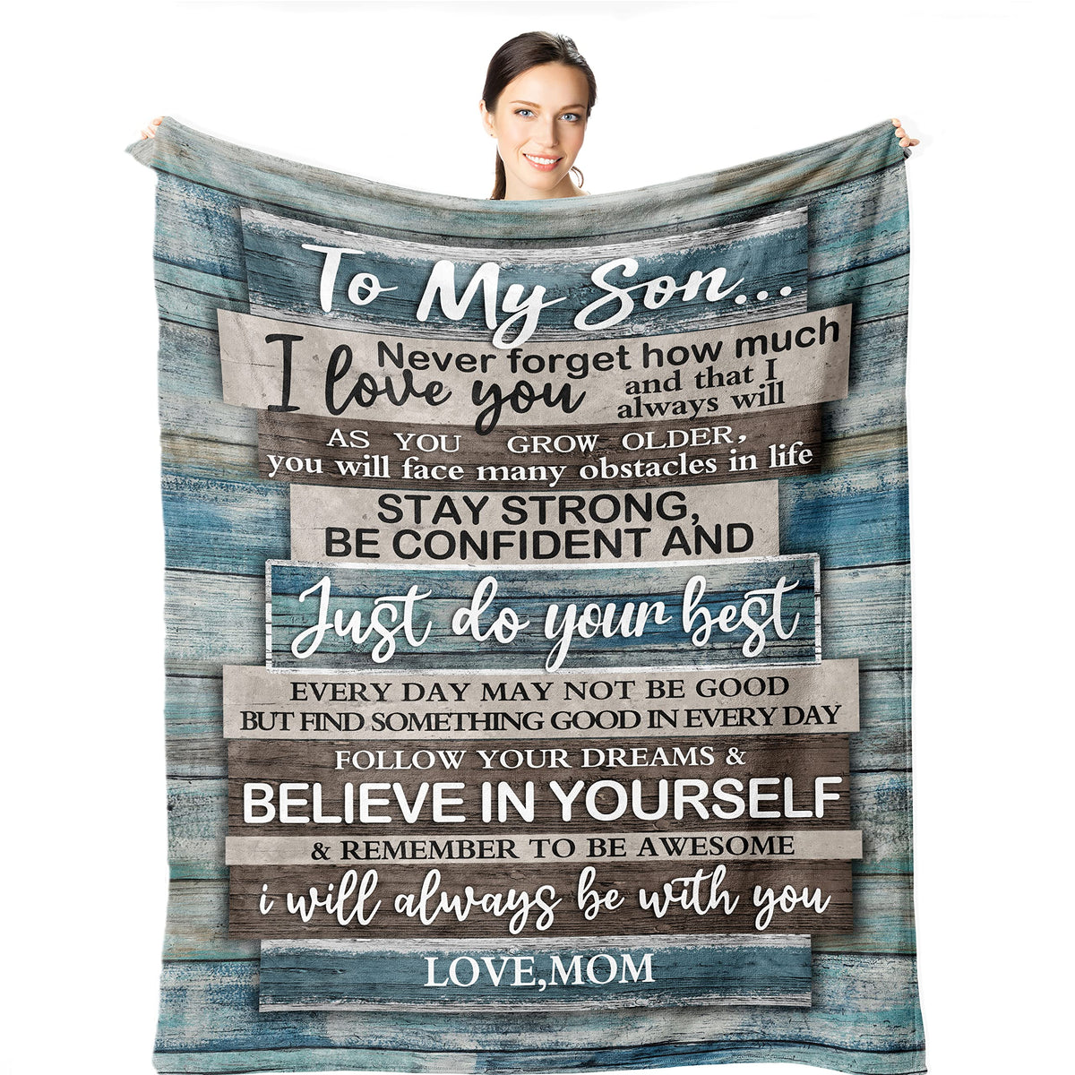 Wisegem Son Gifts From Mom - To My Son Blanket 60'X50' - Gifts For Grown Son From Mother - Gifts For Son - Son Gifts From Moth