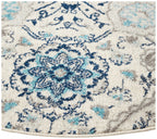 Safavieh Madison Collection Area Rug - 6'7'' Round, Cream & Light Grey, Boho Chic Glam Paisley Design, Non-Shedding & Easy Care,