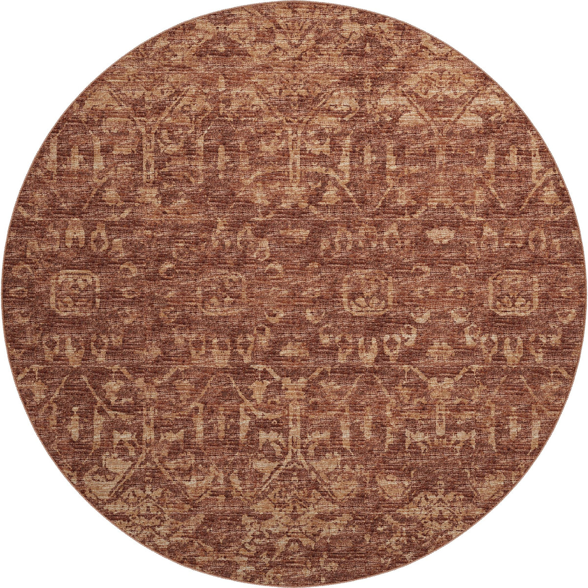 Aberdeen Ab1 Orange 8' X 8' Round Rug