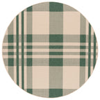 Safavieh Courtyard Collection 4' Round Green/Beige Cy6201 Indoor/Outdoor Non-Shedding Easy Cleaning Patio Backyard Porch Deck Mudroom Area Rug