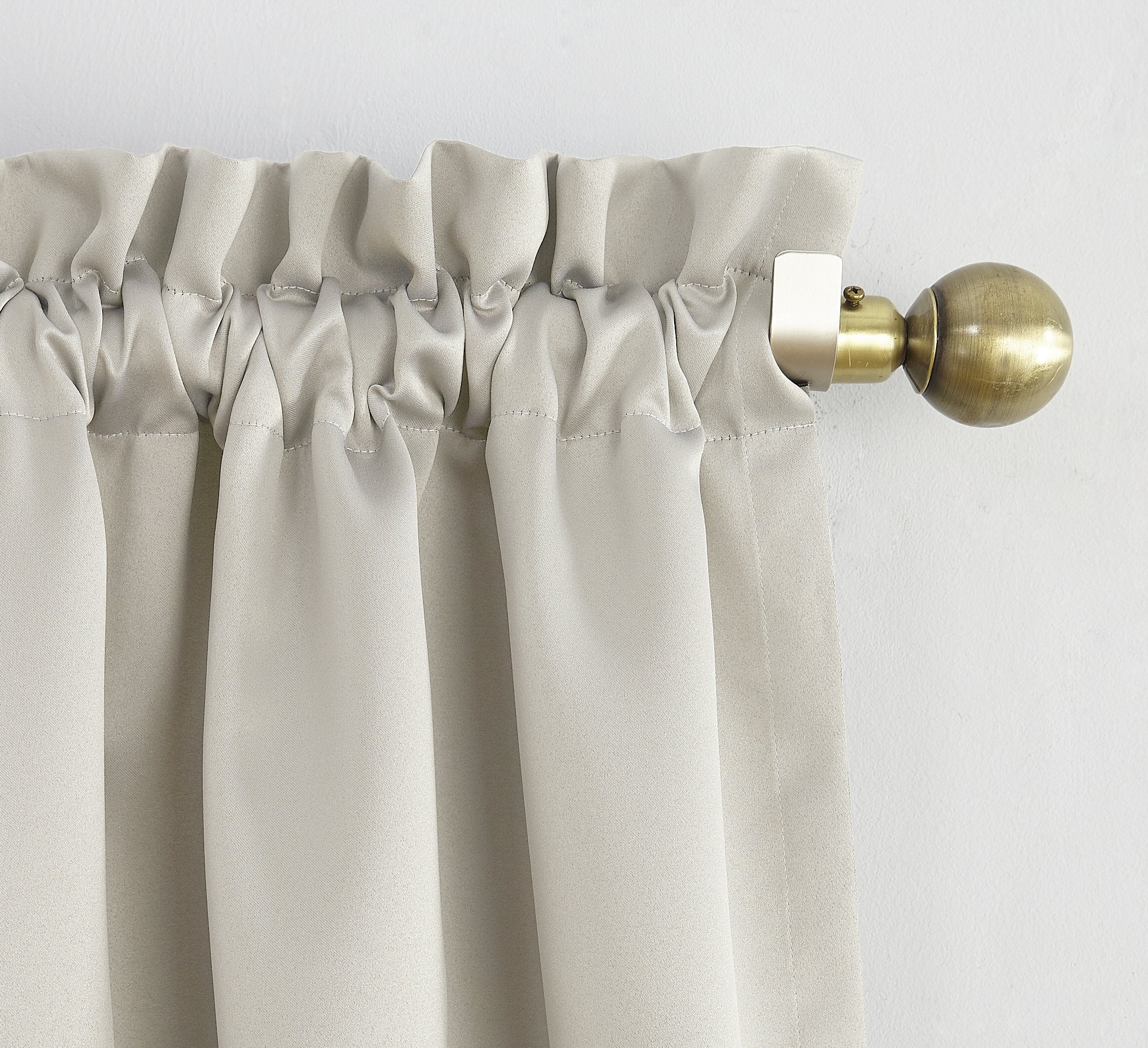 Sun Zero Easton Energy Saving Blackout Rod Pocket Curtain Panel, 40' X 84', Pearl