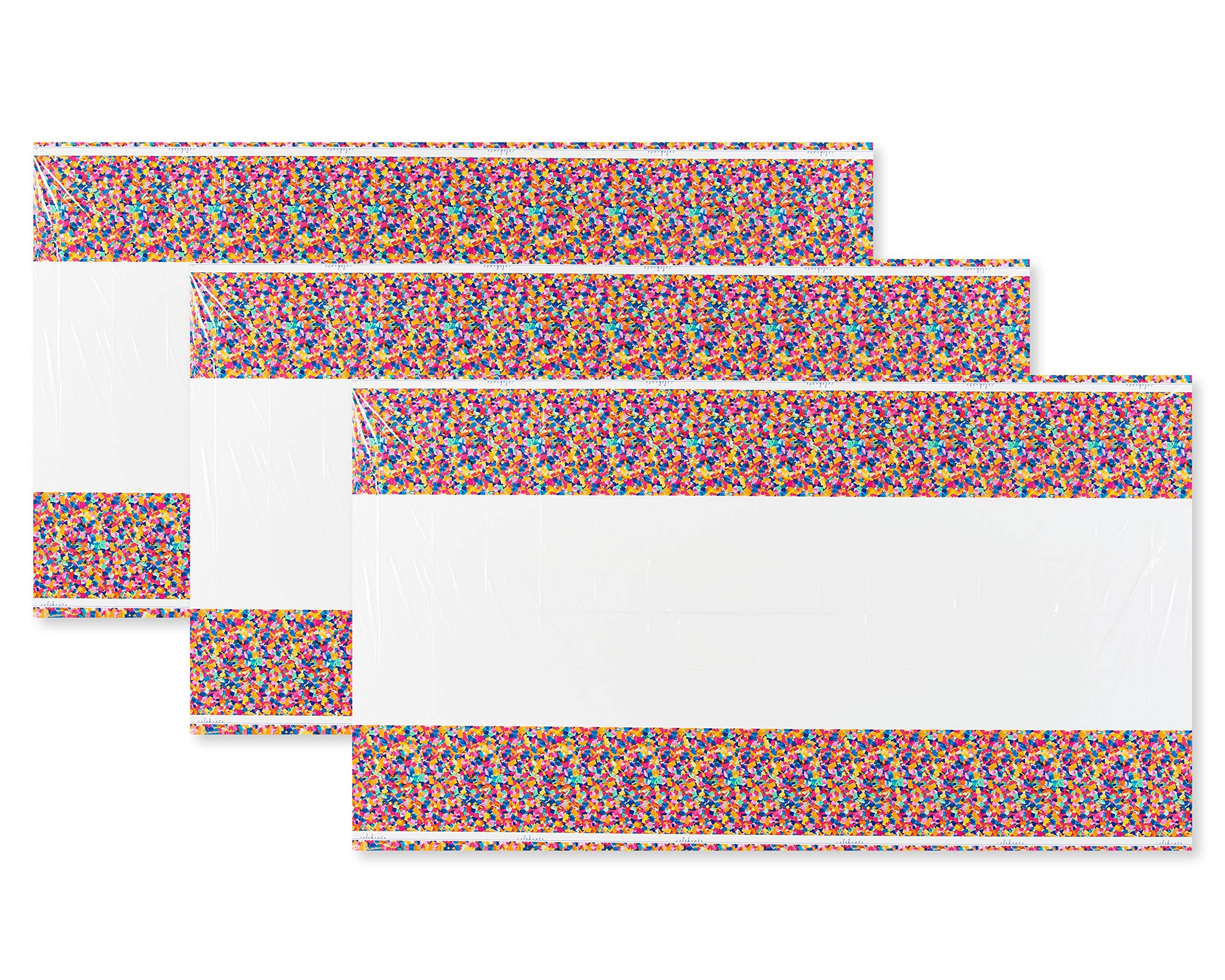 American Greetings Confetti Birthday Party Supplies, Plastic Table Cover (3-Count)