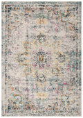 SAFAVIEH Madison Collection Accent Rug - 22 x 4, Grey & Gold, Medallion Distressed Design, Non-Shedding & Easy Care, Ideal for