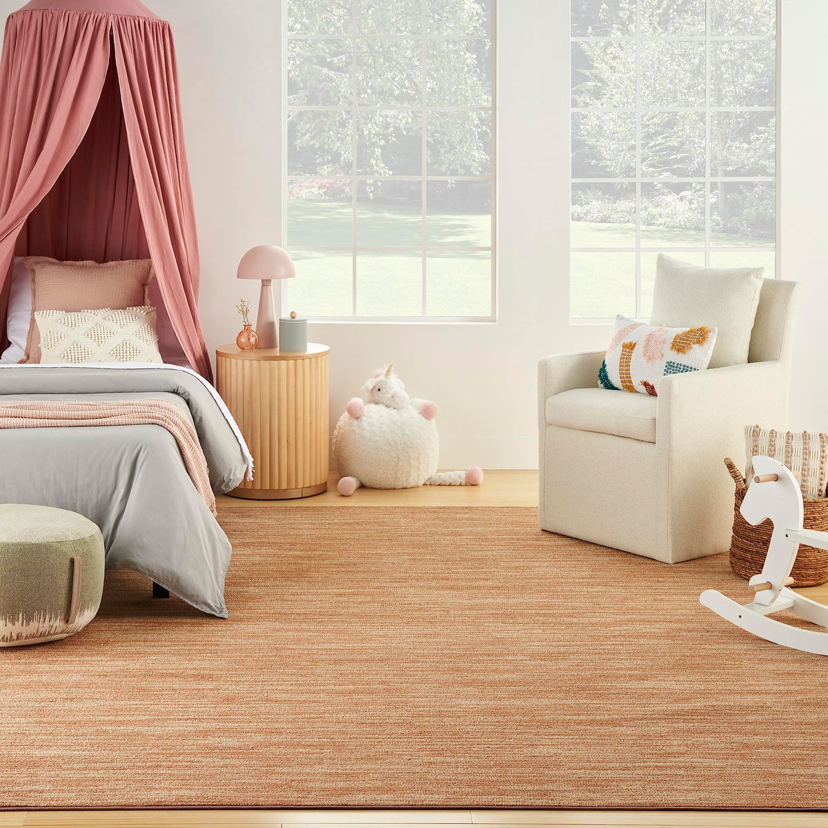 Nourison Essentials Indoor/Outdoor Rust 8' X 10' Area Rug, Easy Cleaning, Non Shedding, Bed Room, Living Room, Dining Room, Back