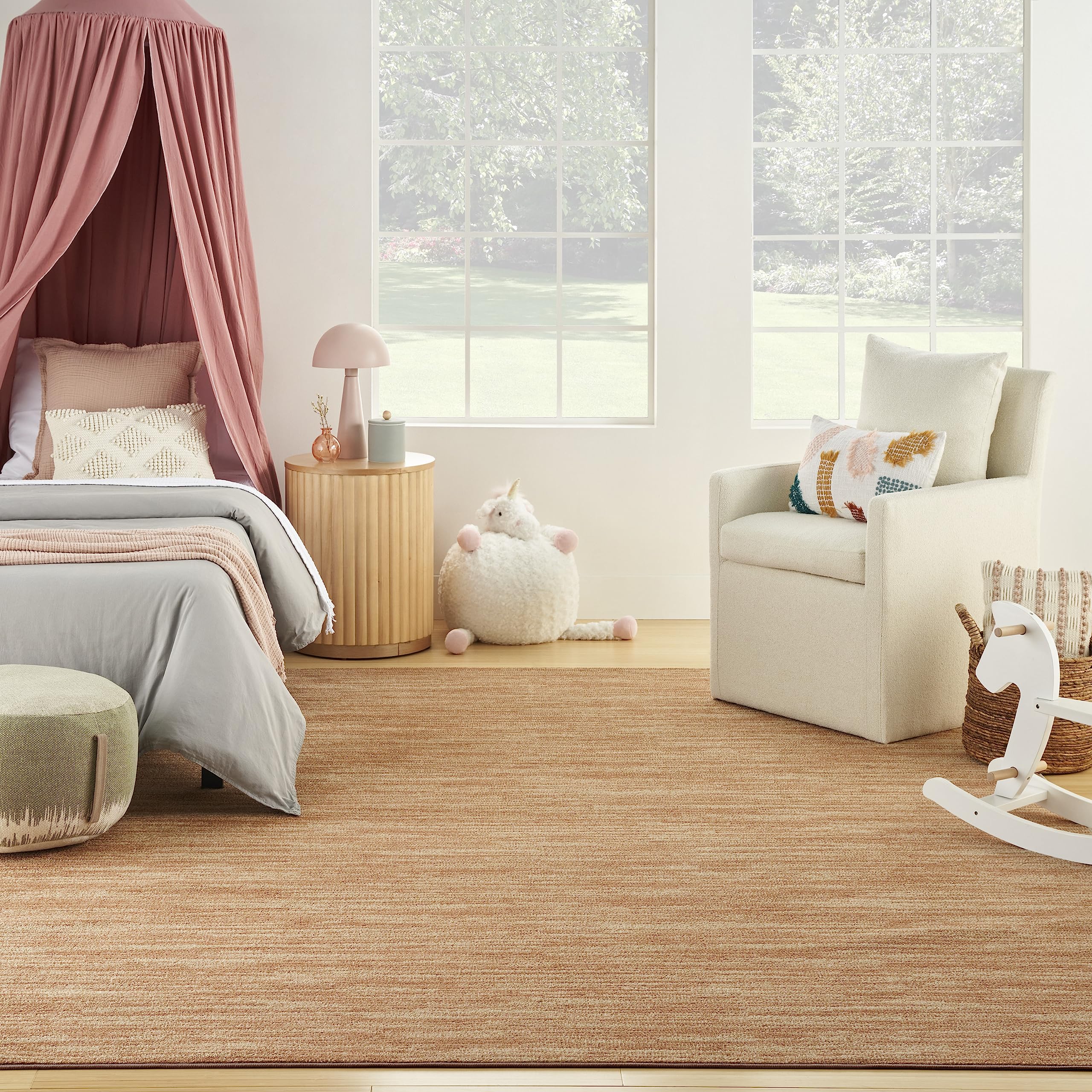 Nourison Essentials Indoor/Outdoor Rust 8' X 10' Area Rug, Easy Cleaning, Non Shedding, Bed Room, Living Room, Dining Room, Back