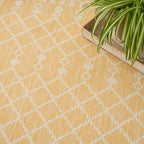 Nourison Positano Indoor/Outdoor Yellow 8' X 10' Area Rug, Easy Cleaning, Non Shedding, Bed Room, Living Room, Dining Room, Backyard, Deck, Patio (8X10)