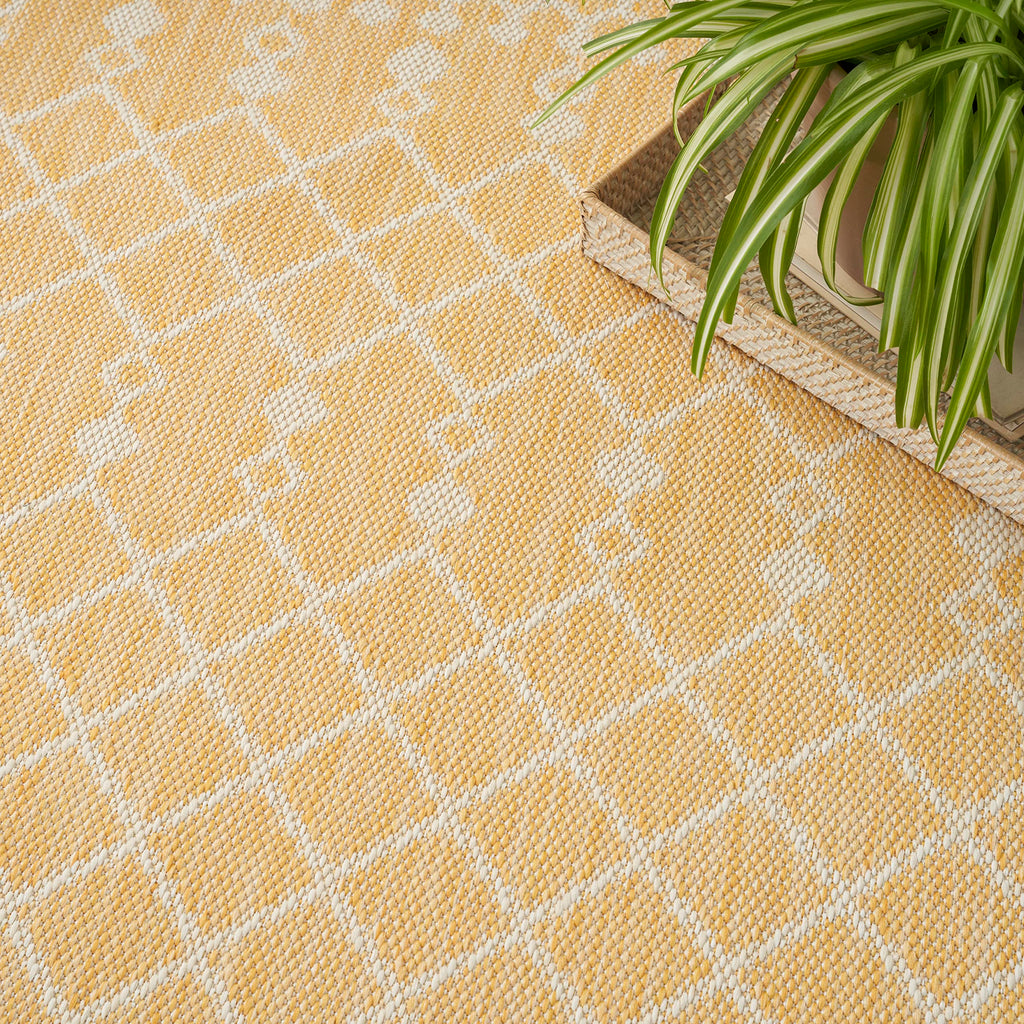 Nourison Positano Indoor/Outdoor Yellow 6' X 9' Area Rug, Easy Cleaning, Non Shedding, Bed Room, Living Room, Dining Room, Deck, Backyard, Patio (6X9)