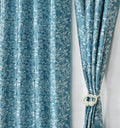 Homefab India 2 Piece Grommet Style Polyester Window Curtain  5 feet, Floral Blue, Room Darkening Curtains