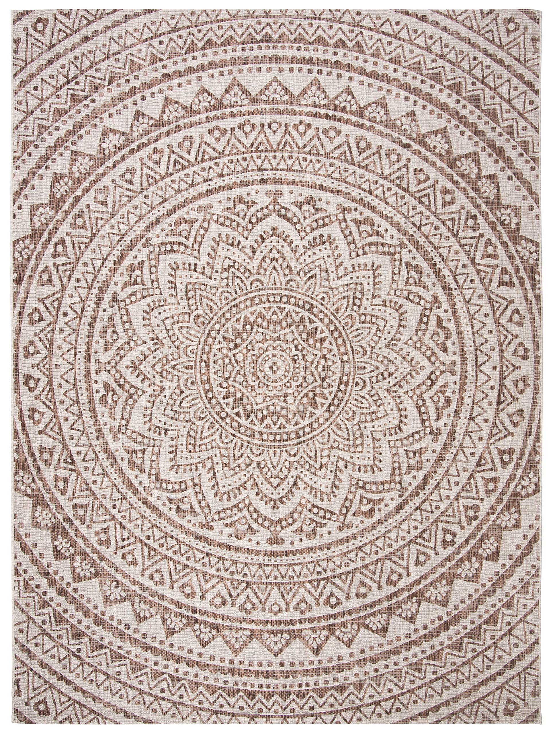 Safavieh Courtyard Collection 8' X 10' Beige/Brown Cy8734 Indoor-Outdoor Patio Backyard Mudroom Area-Rug
