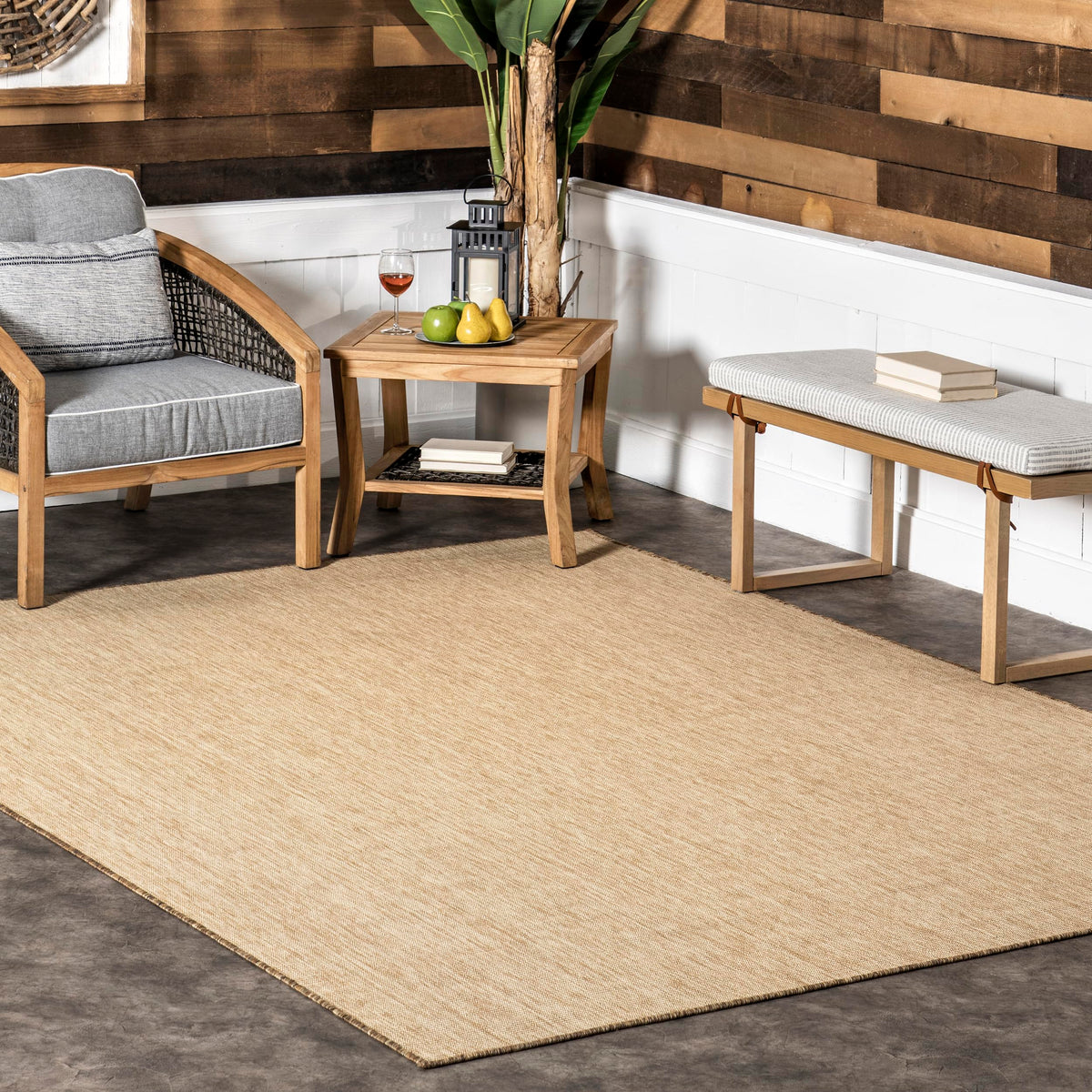 nuLOOM 4' x 6' Outdoor Performance Area Rug, Stain Resistant, Weather Resistant, High Traffic, Patio, Balcony, Outside, Nakia Na
